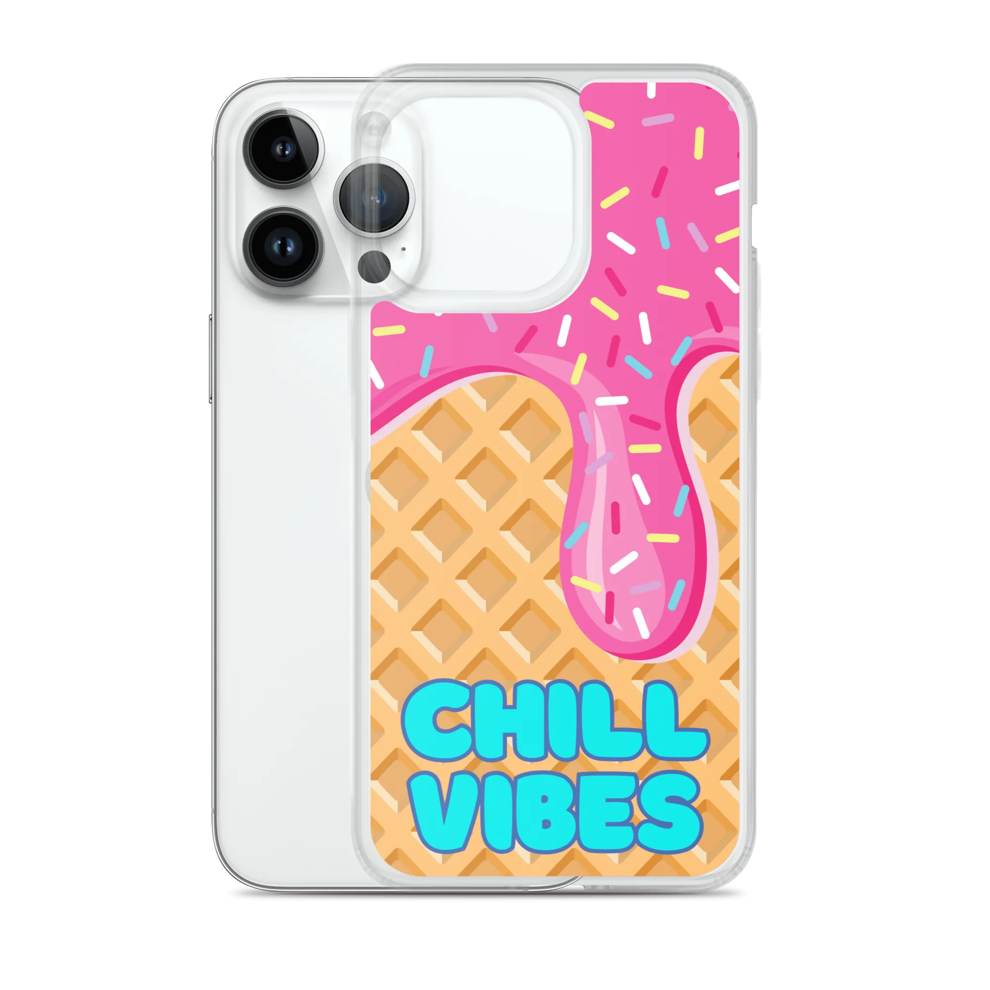 "Chill Vibes" Waffle Cone Phone Case (iPhone 7/7 Plus/8/8 Plus/X/XS/XS Max/XR/11/11 Pro/11 Pro Max/SE/12 mini/12/12 Pro/12 Pro Max/13 mini/13/13 Pro/13 Pro Max/14/14 Plus/14 Pro/14 Pro Max)