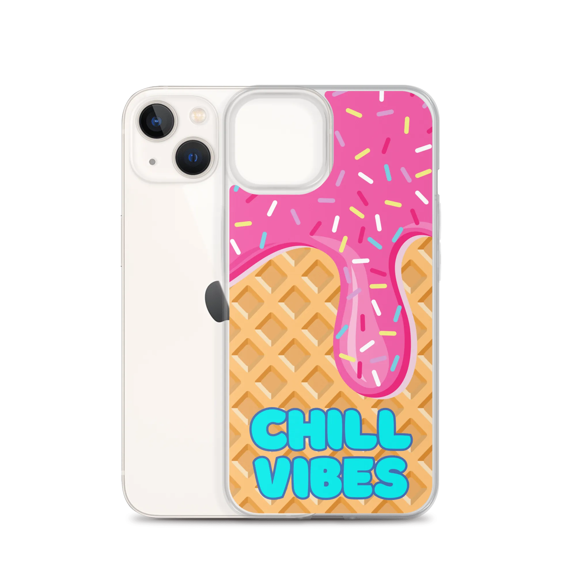 "Chill Vibes" Waffle Cone Phone Case (iPhone 7/7 Plus/8/8 Plus/X/XS/XS Max/XR/11/11 Pro/11 Pro Max/SE/12 mini/12/12 Pro/12 Pro Max/13 mini/13/13 Pro/13 Pro Max/14/14 Plus/14 Pro/14 Pro Max)