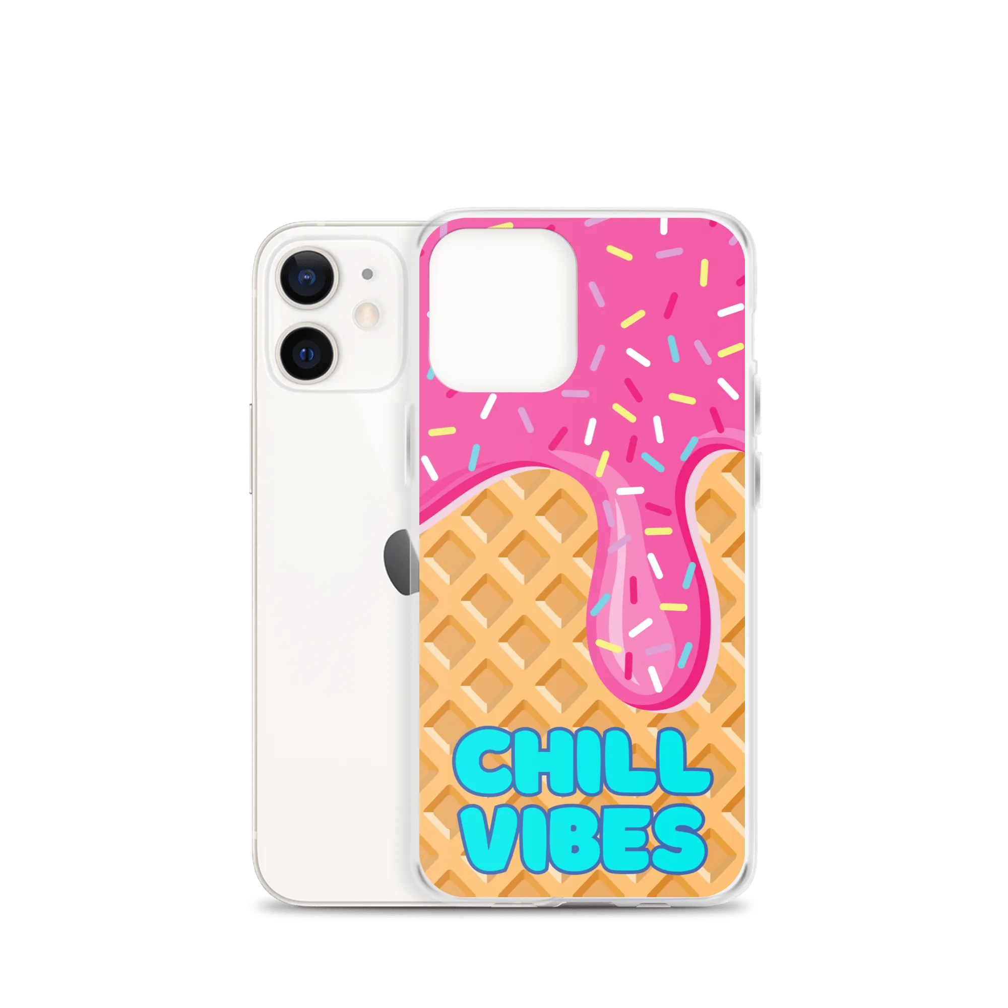 "Chill Vibes" Waffle Cone Phone Case (iPhone 7/7 Plus/8/8 Plus/X/XS/XS Max/XR/11/11 Pro/11 Pro Max/SE/12 mini/12/12 Pro/12 Pro Max/13 mini/13/13 Pro/13 Pro Max/14/14 Plus/14 Pro/14 Pro Max)