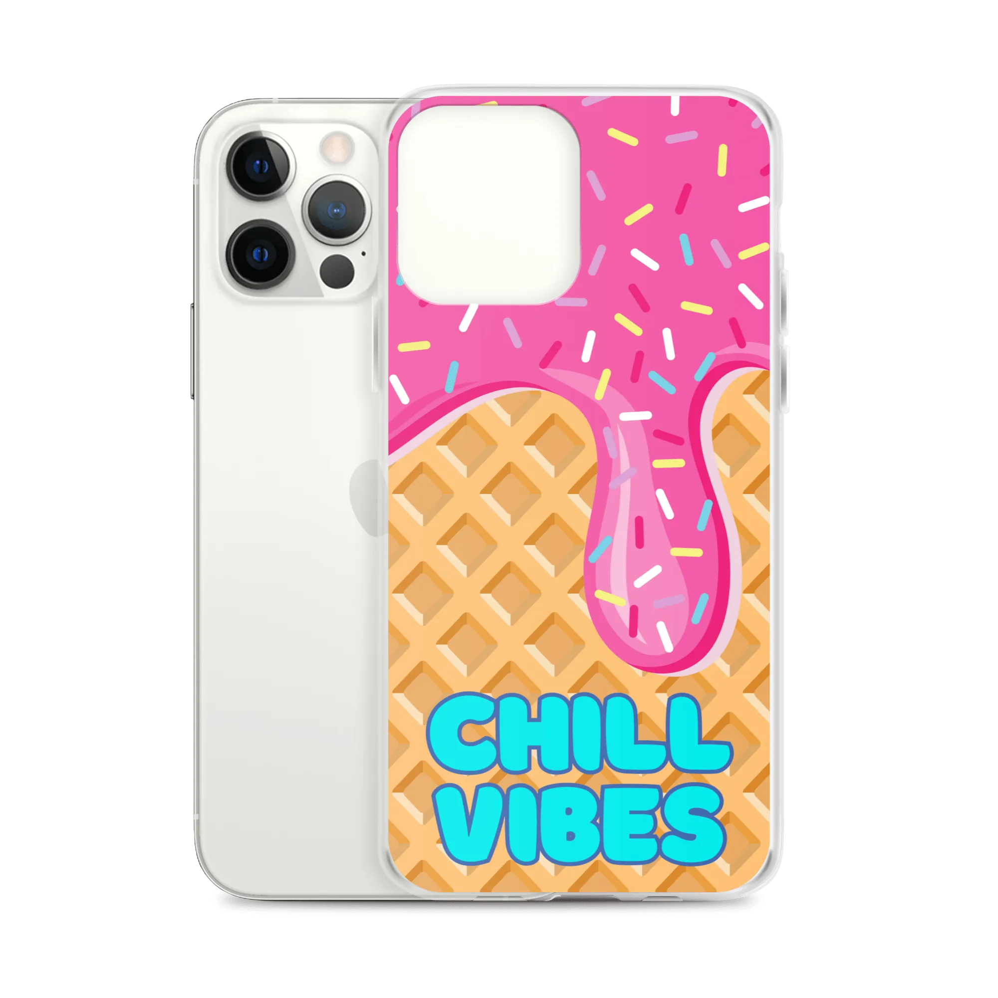 "Chill Vibes" Waffle Cone Phone Case (iPhone 7/7 Plus/8/8 Plus/X/XS/XS Max/XR/11/11 Pro/11 Pro Max/SE/12 mini/12/12 Pro/12 Pro Max/13 mini/13/13 Pro/13 Pro Max/14/14 Plus/14 Pro/14 Pro Max)