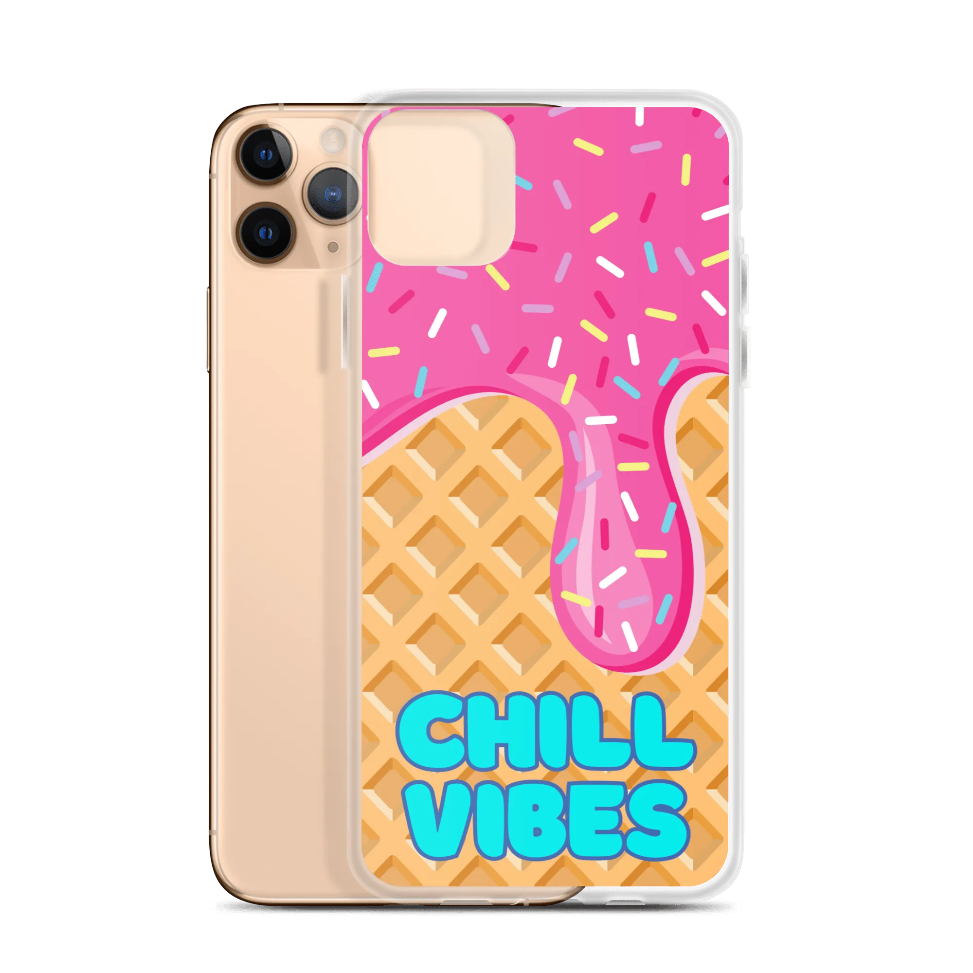 "Chill Vibes" Waffle Cone Phone Case (iPhone 7/7 Plus/8/8 Plus/X/XS/XS Max/XR/11/11 Pro/11 Pro Max/SE/12 mini/12/12 Pro/12 Pro Max/13 mini/13/13 Pro/13 Pro Max/14/14 Plus/14 Pro/14 Pro Max)