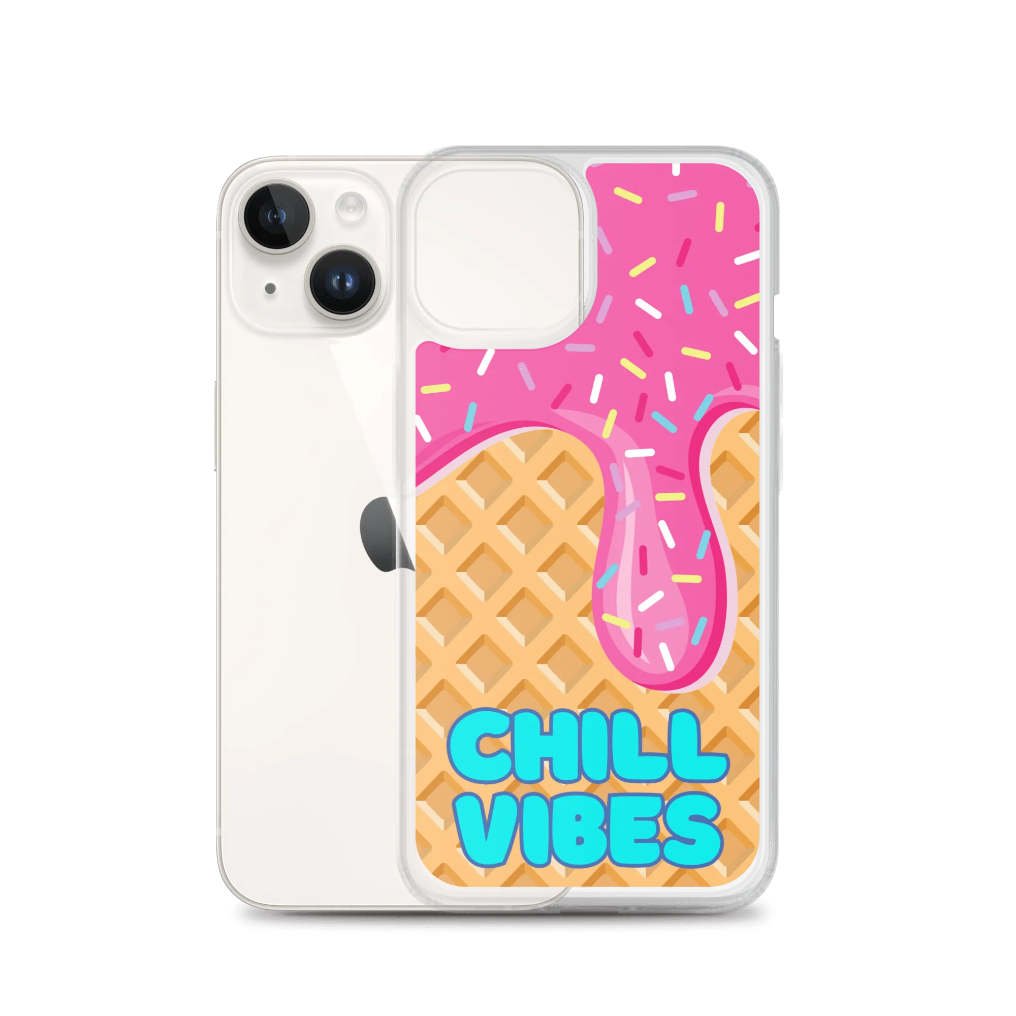 "Chill Vibes" Waffle Cone Phone Case (iPhone 7/7 Plus/8/8 Plus/X/XS/XS Max/XR/11/11 Pro/11 Pro Max/SE/12 mini/12/12 Pro/12 Pro Max/13 mini/13/13 Pro/13 Pro Max/14/14 Plus/14 Pro/14 Pro Max)