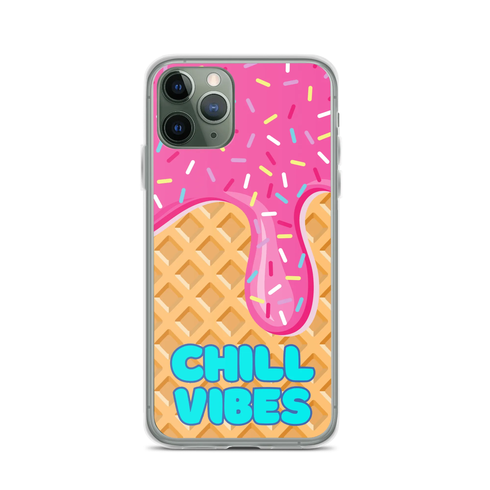 "Chill Vibes" Waffle Cone Phone Case (iPhone 7/7 Plus/8/8 Plus/X/XS/XS Max/XR/11/11 Pro/11 Pro Max/SE/12 mini/12/12 Pro/12 Pro Max/13 mini/13/13 Pro/13 Pro Max/14/14 Plus/14 Pro/14 Pro Max)