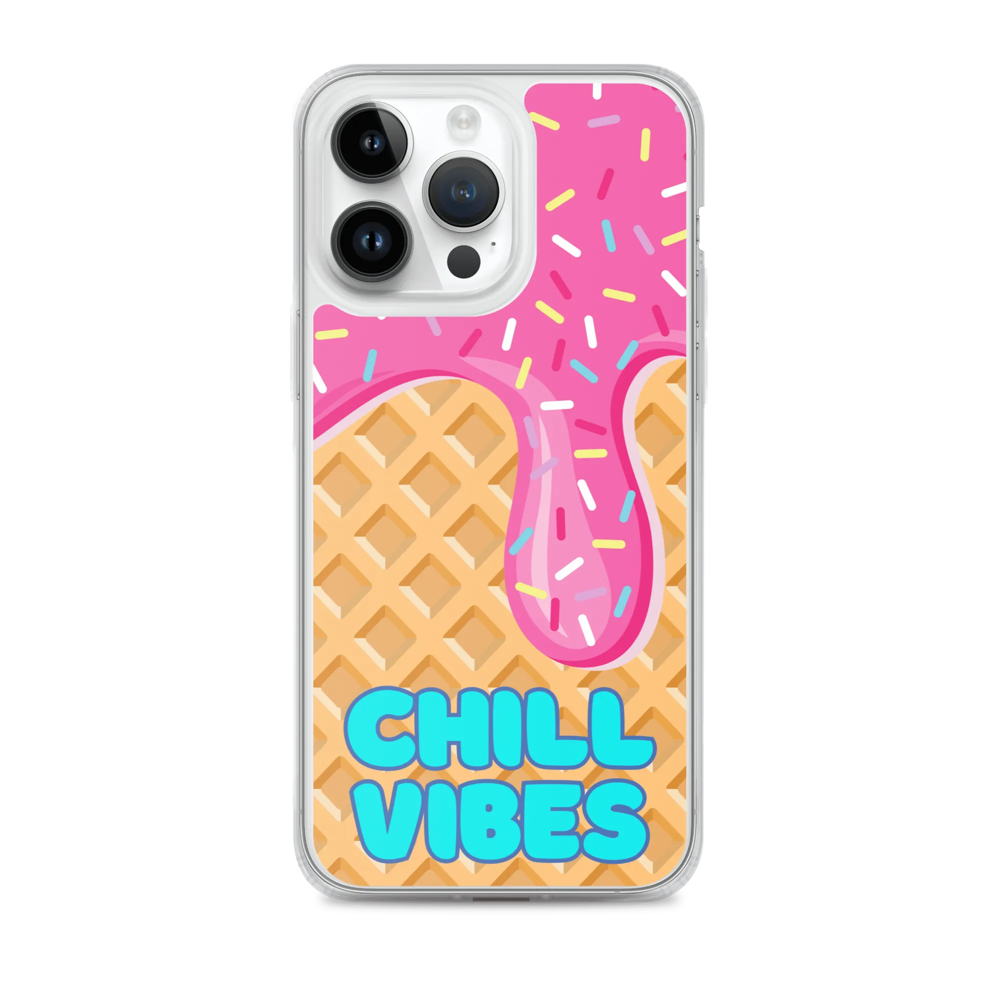 "Chill Vibes" Waffle Cone Phone Case (iPhone 7/7 Plus/8/8 Plus/X/XS/XS Max/XR/11/11 Pro/11 Pro Max/SE/12 mini/12/12 Pro/12 Pro Max/13 mini/13/13 Pro/13 Pro Max/14/14 Plus/14 Pro/14 Pro Max)