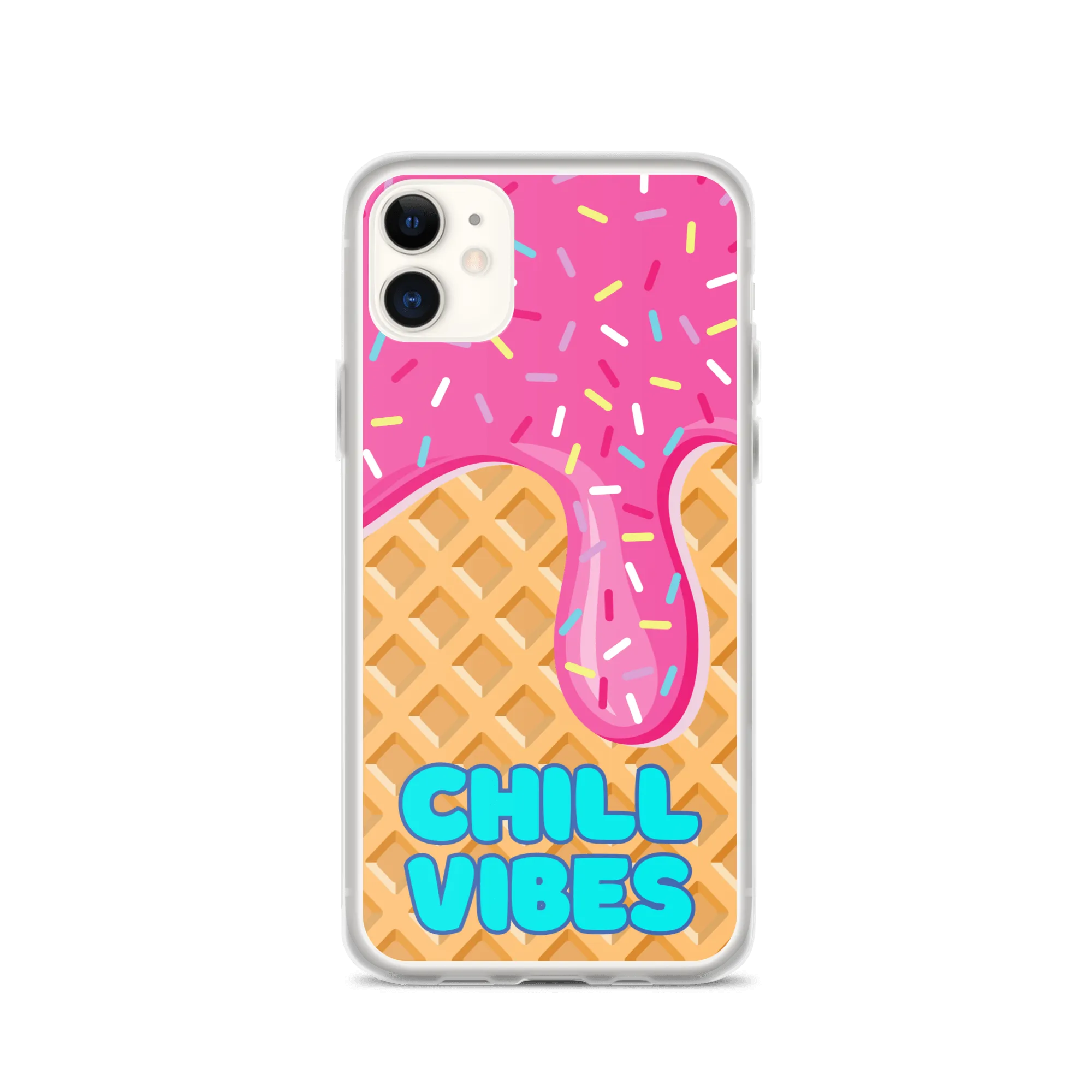 "Chill Vibes" Waffle Cone Phone Case (iPhone 7/7 Plus/8/8 Plus/X/XS/XS Max/XR/11/11 Pro/11 Pro Max/SE/12 mini/12/12 Pro/12 Pro Max/13 mini/13/13 Pro/13 Pro Max/14/14 Plus/14 Pro/14 Pro Max)