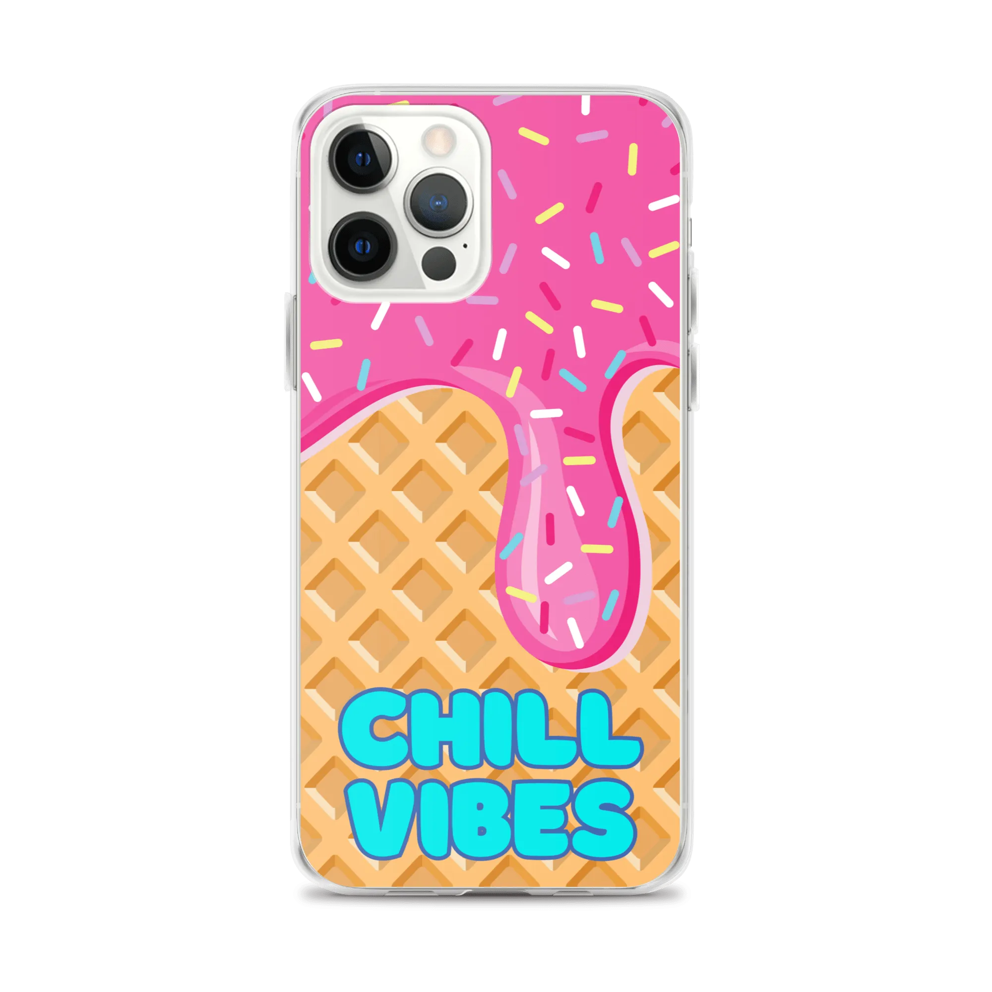 "Chill Vibes" Waffle Cone Phone Case (iPhone 7/7 Plus/8/8 Plus/X/XS/XS Max/XR/11/11 Pro/11 Pro Max/SE/12 mini/12/12 Pro/12 Pro Max/13 mini/13/13 Pro/13 Pro Max/14/14 Plus/14 Pro/14 Pro Max)