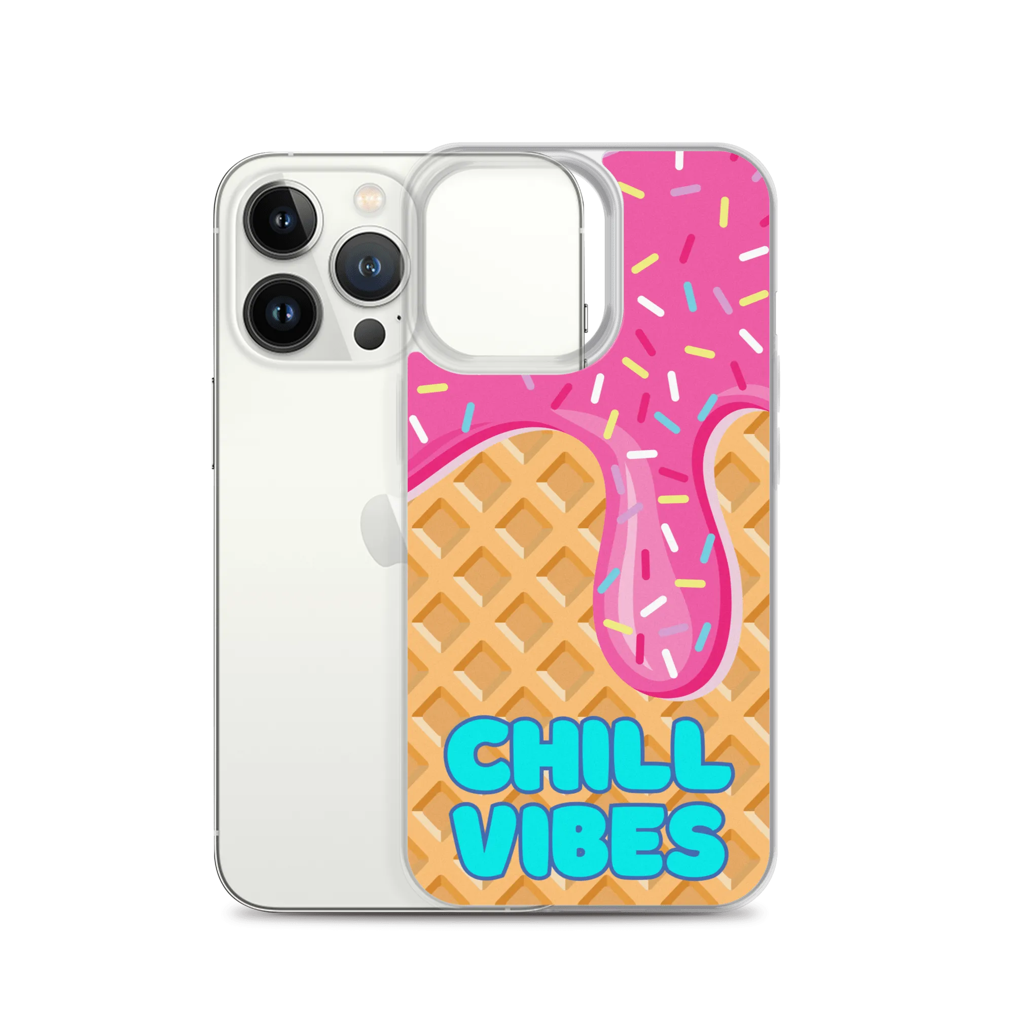 "Chill Vibes" Waffle Cone Phone Case (iPhone 7/7 Plus/8/8 Plus/X/XS/XS Max/XR/11/11 Pro/11 Pro Max/SE/12 mini/12/12 Pro/12 Pro Max/13 mini/13/13 Pro/13 Pro Max/14/14 Plus/14 Pro/14 Pro Max)