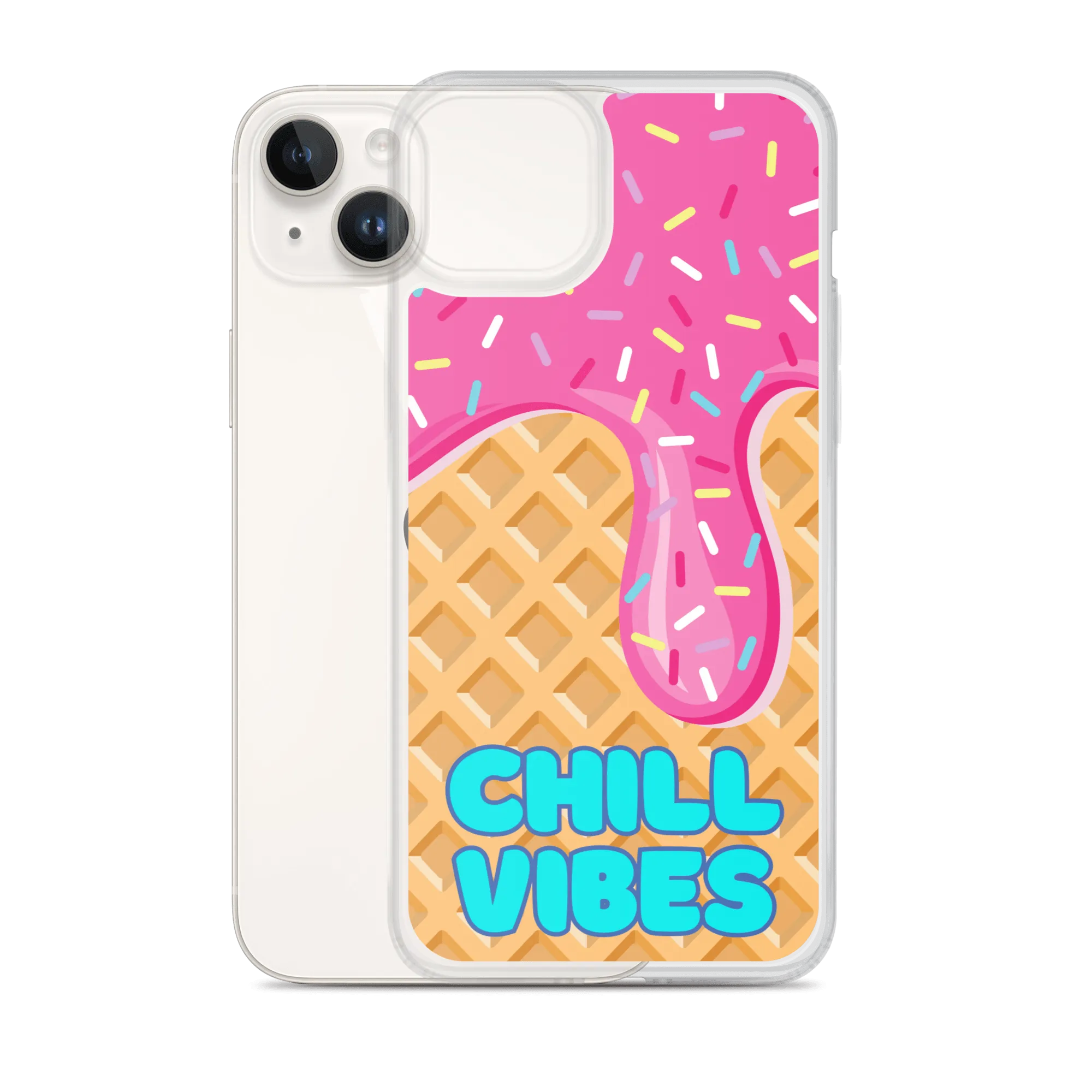 "Chill Vibes" Waffle Cone Phone Case (iPhone 7/7 Plus/8/8 Plus/X/XS/XS Max/XR/11/11 Pro/11 Pro Max/SE/12 mini/12/12 Pro/12 Pro Max/13 mini/13/13 Pro/13 Pro Max/14/14 Plus/14 Pro/14 Pro Max)