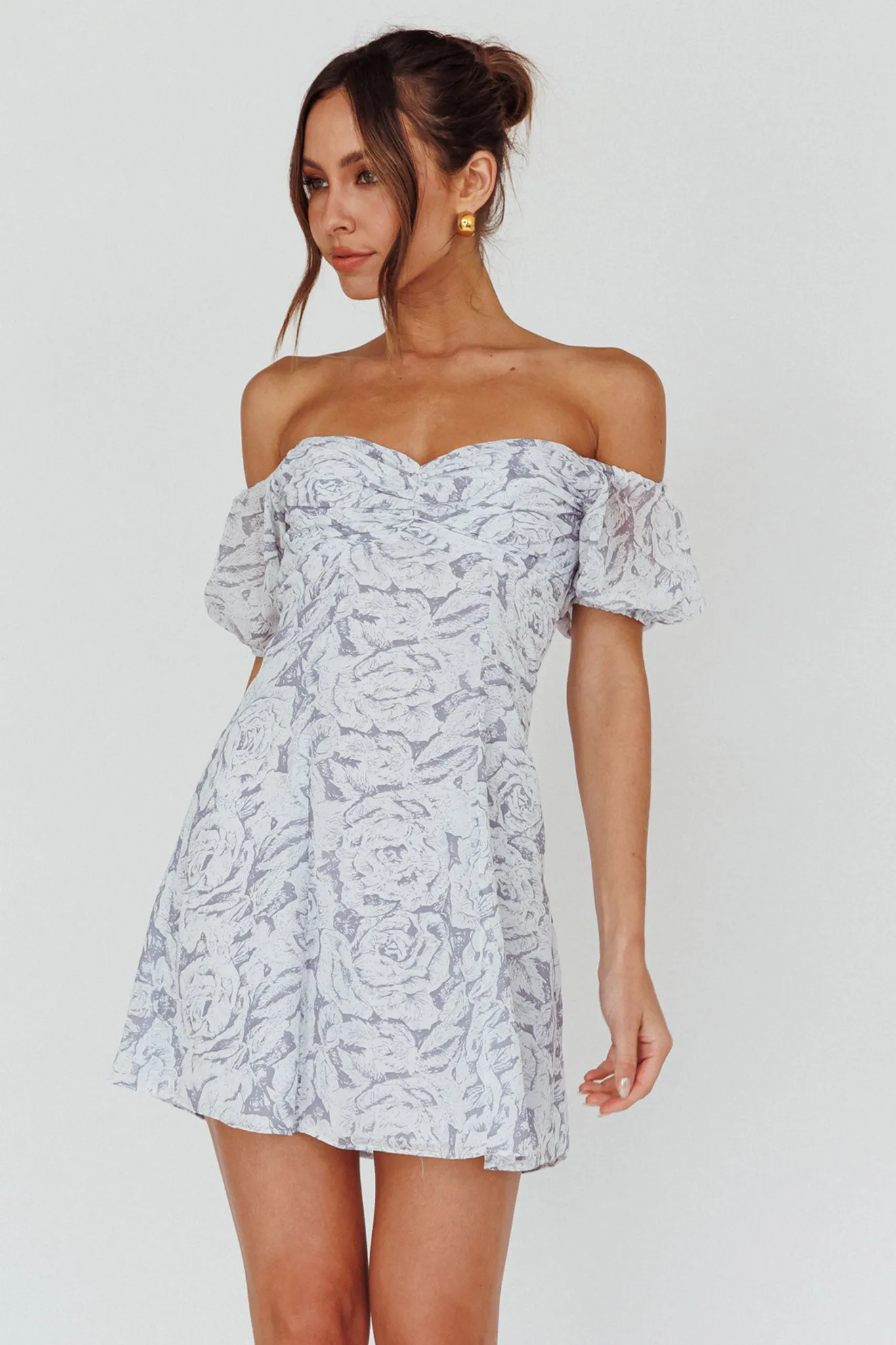 Summer To Remember Lace-Up Back Dress Floral Ink