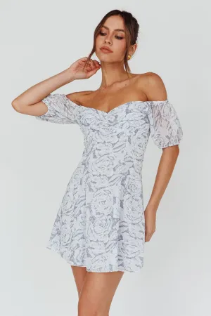 Summer To Remember Lace-Up Back Dress Floral Ink