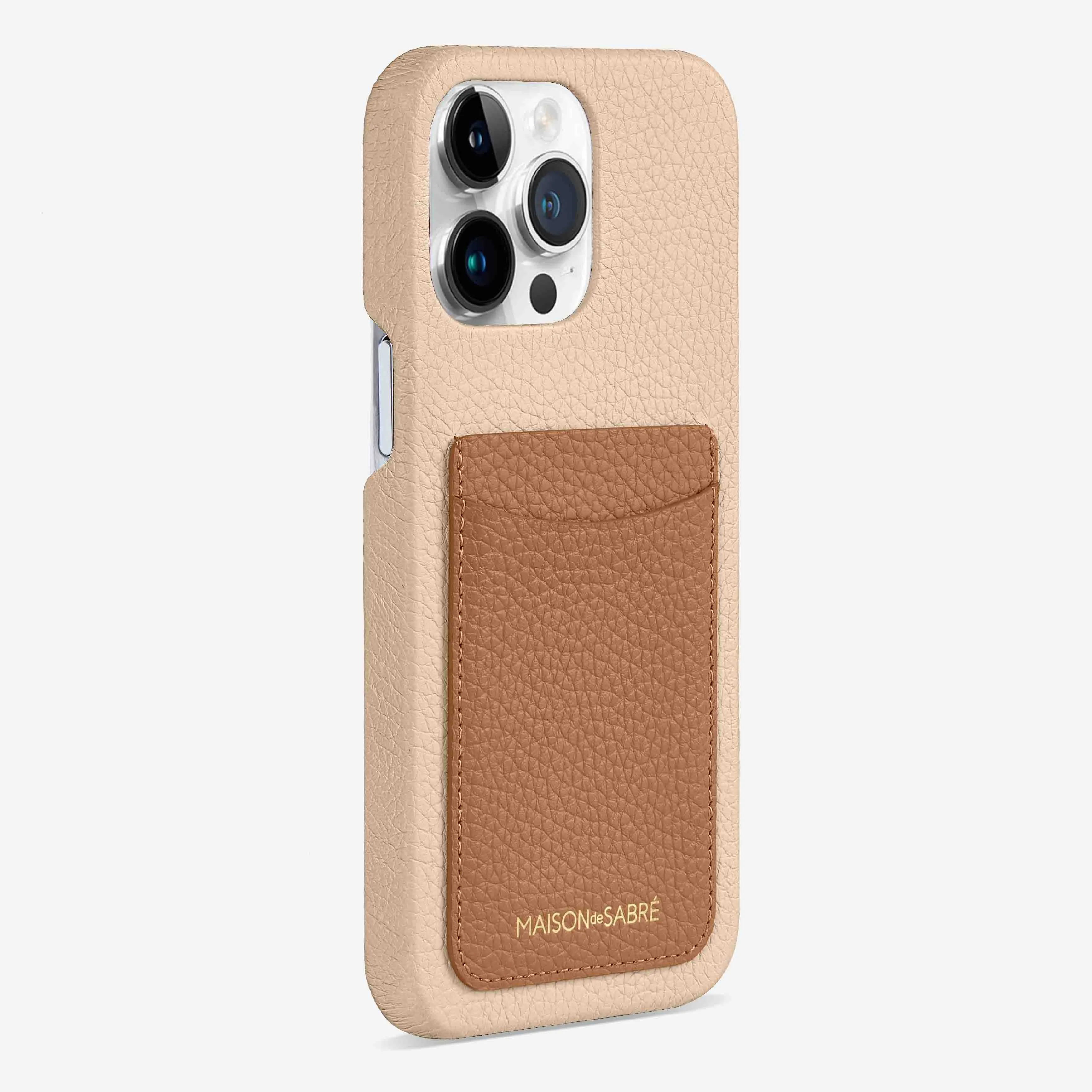 The Card Phone Case iPhone 15 Pro - Sandstone Nude