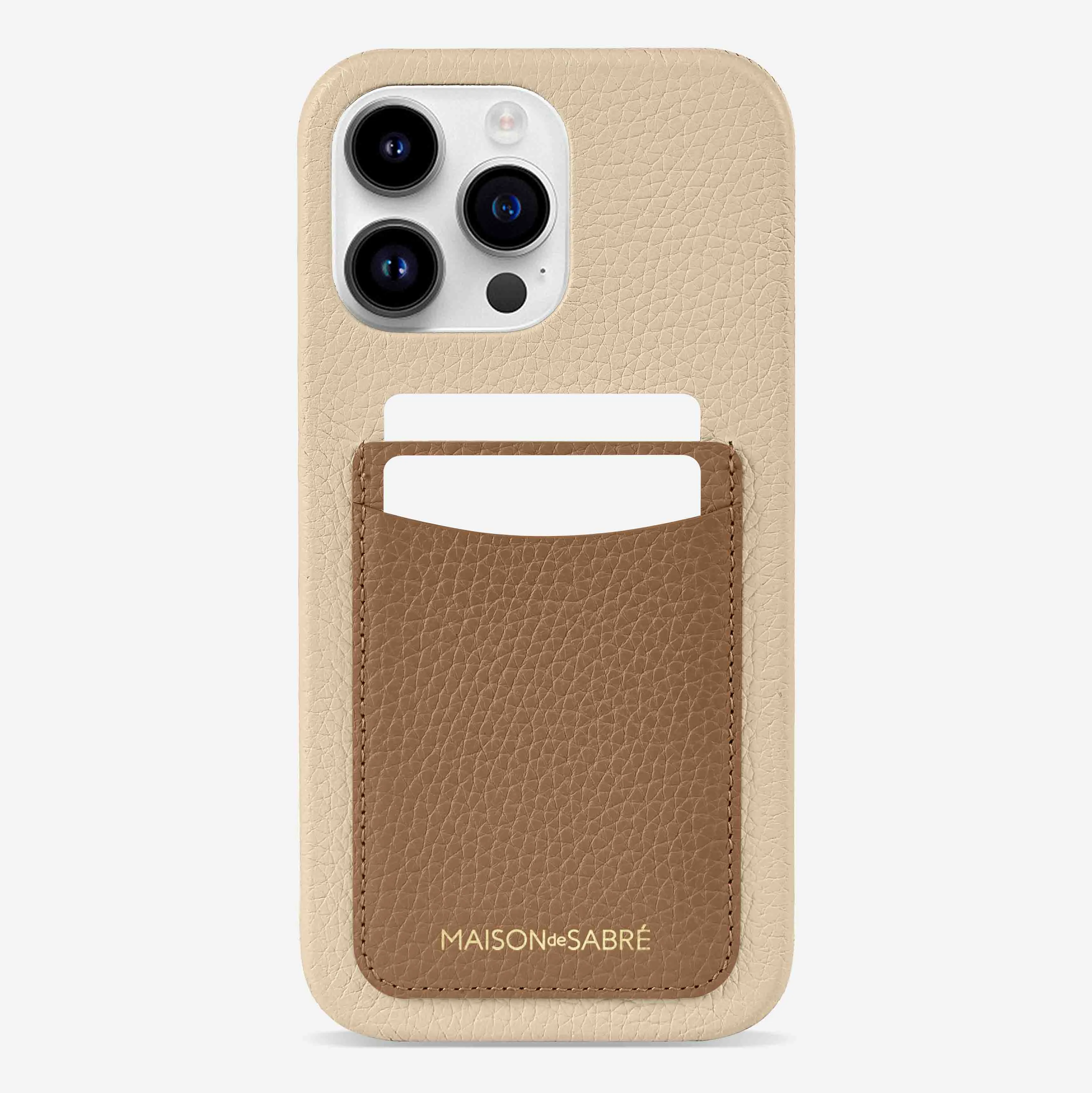 The Card Phone Case iPhone 15 Pro - Sandstone Nude