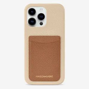 The Card Phone Case iPhone 15 Pro - Sandstone Nude