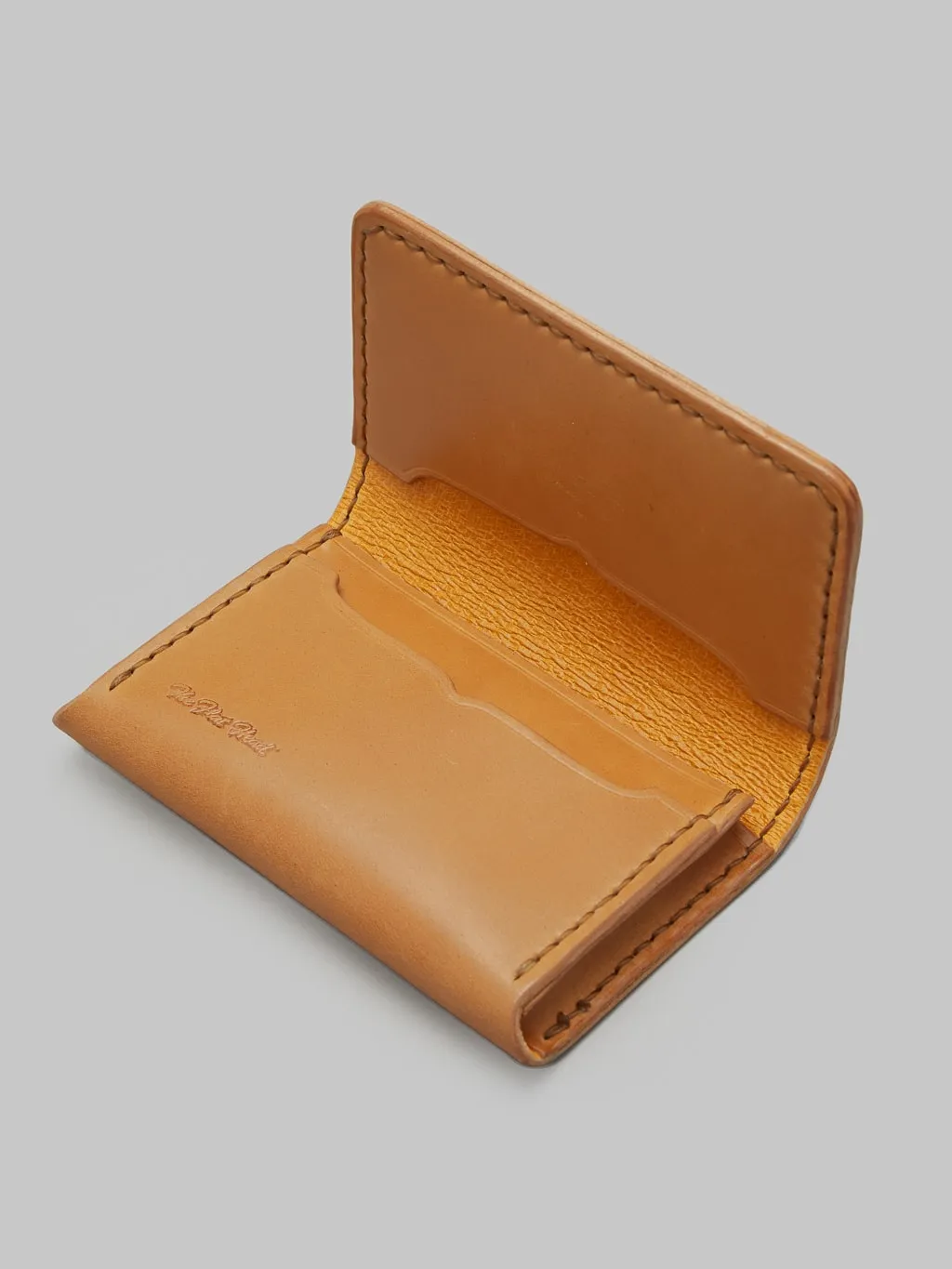 The Flat Head Handsewn Shinki Cordovan Card Case Camel