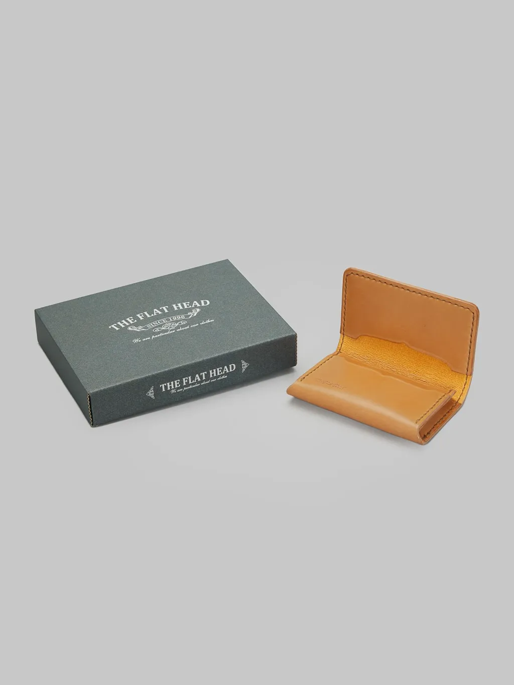 The Flat Head Handsewn Shinki Cordovan Card Case Camel