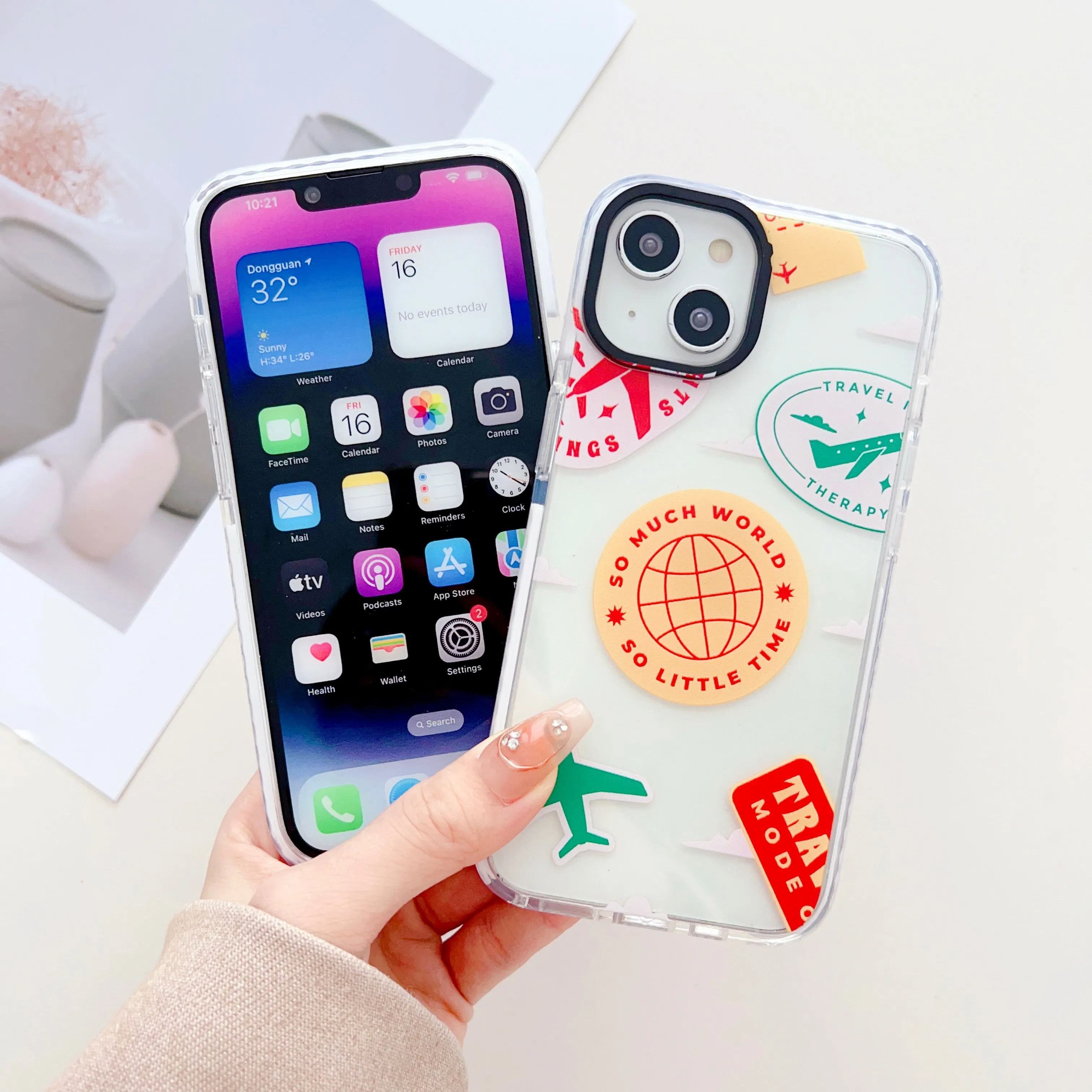 Travel Stickers Designer Impact Proof Silicon Phone Case for iPhone