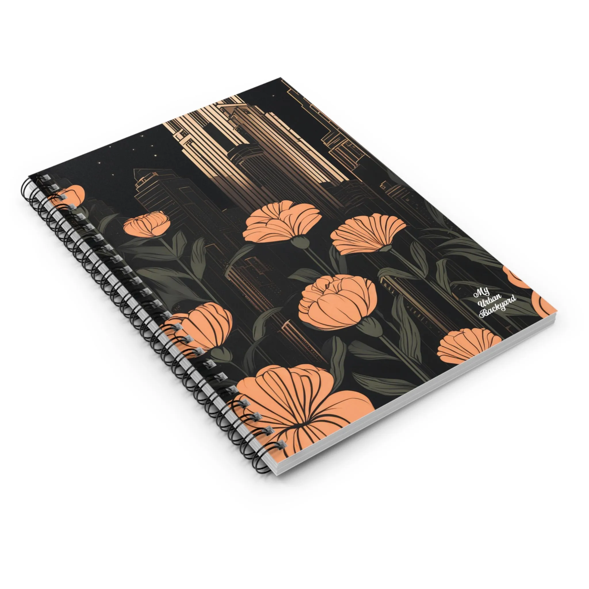 Urban Evening with Flowers, Spiral Notebook Journal - Write in Style