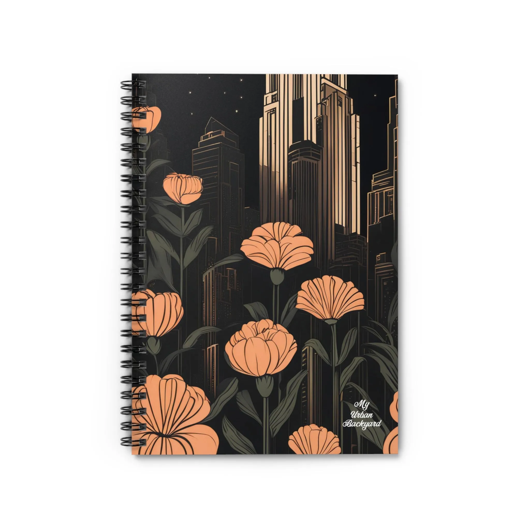 Urban Evening with Flowers, Spiral Notebook Journal - Write in Style