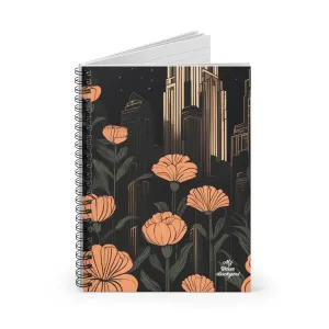 Urban Evening with Flowers, Spiral Notebook Journal - Write in Style