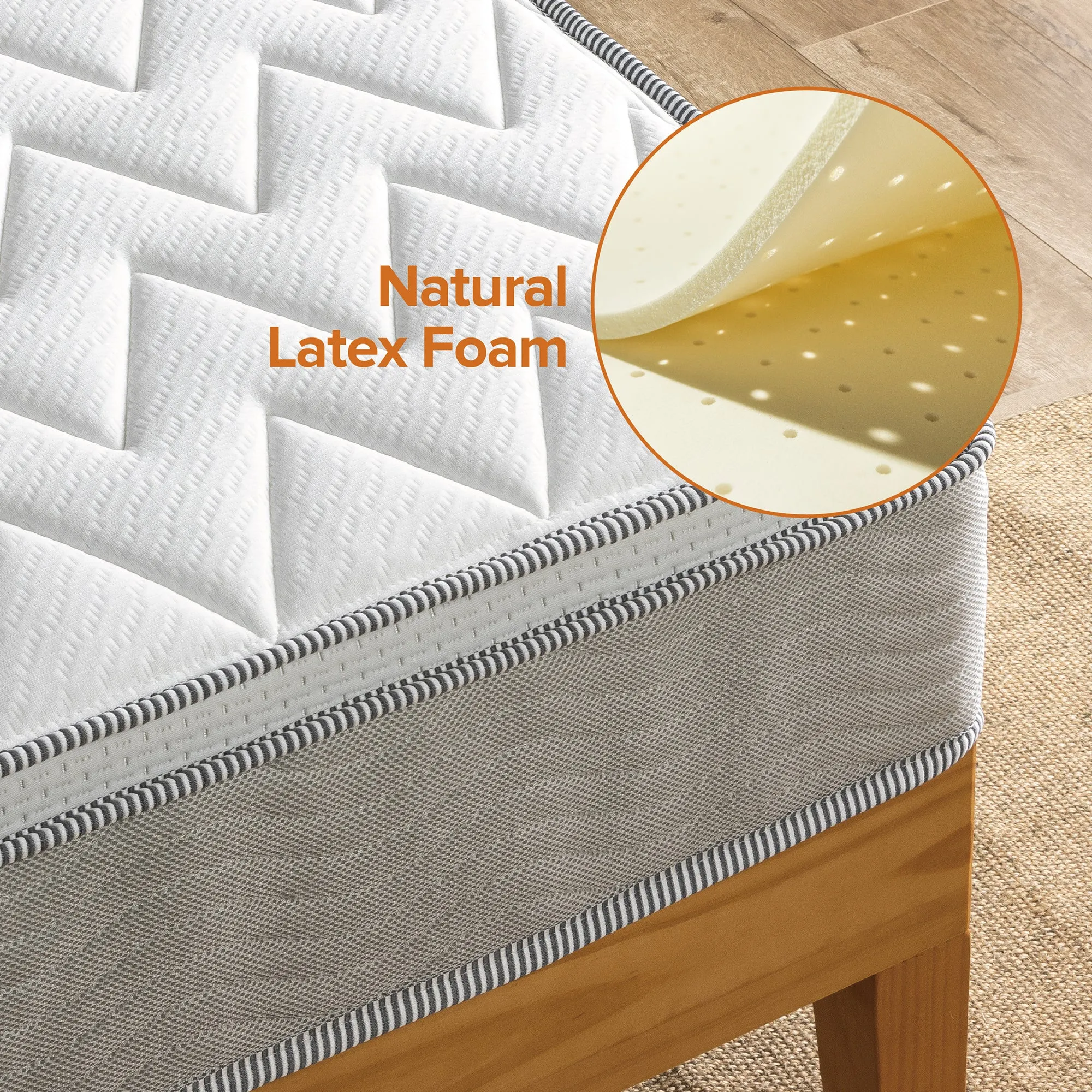 Zinus 25cm Euro Top Latex Hybrid ‘Cool’ Spring Mattress with Encasement (10”)