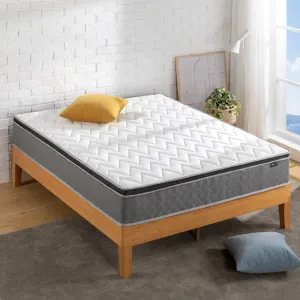 Zinus 25cm Euro Top Latex Hybrid Spring Mattress with Encasement (10”)